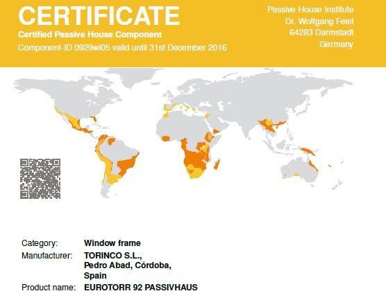 Eurotorr 92 certificada Passiv Haus